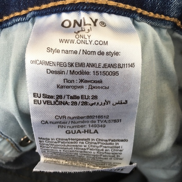 Only Brand Skinny Jeans with Feather Embroidery - Picture 15 of 16